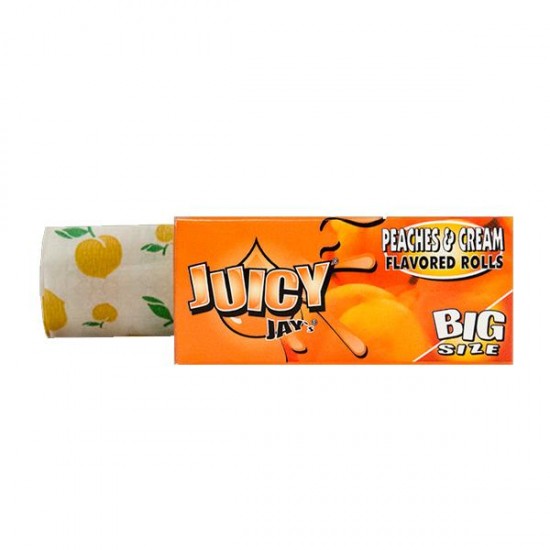 24 Juicy Jay Big Size Flavoured 5M Rolls - Full Box - Flavour: Peaches N Cream