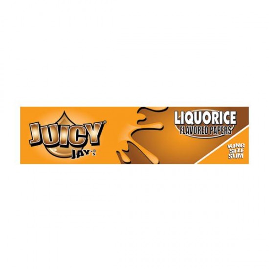 24 Juicy Jay King Size Flavoured Slim Rolling Paper - Full Box - Flavour: Liquorice