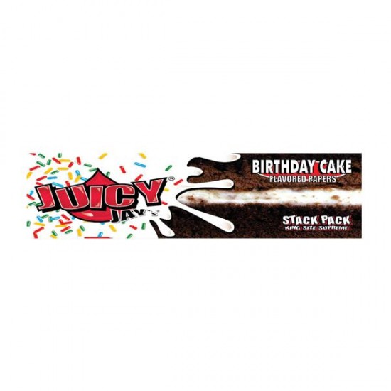 24 Juicy Jay King Size Flavoured Slim Rolling Paper - Full Box - Flavour: Birthday Cake