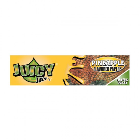 24 Juicy Jay King Size Flavoured Slim Rolling Paper - Full Box - Flavour: Pineapple