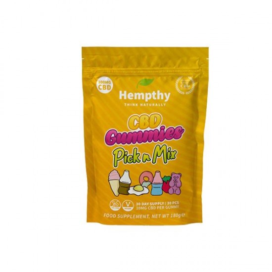 Hempthy 300mg CBD Gummies 30 Ct Pouch - Flavour: Pick n Mix