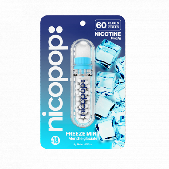 Nicopop 8mg Nicotine Pearls - 60 Pearls - Flavour: Freeze Mint