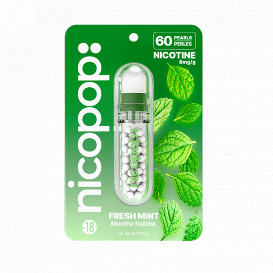 Nicopop 8mg Nicotine Pearls - 60 Pearls - Flavour: Fresh Mint