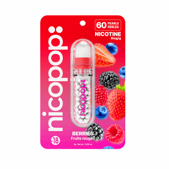Nicopop 8mg Nicotine Pearls - 60 Pearls - Flavour: Berries