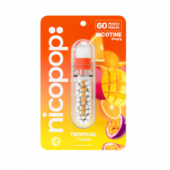 Nicopop 8mg Nicotine Pearls - 60 Pearls - Flavour: Tropical