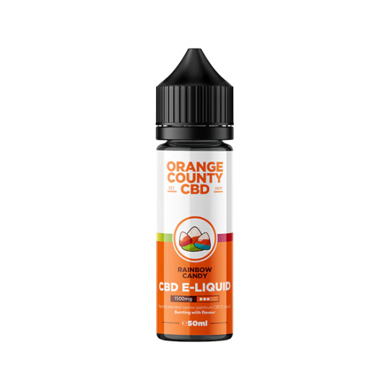 Orange County CBD 1500mg Broad Spectrum CBD E-liquid 50ml (50VG/50PG) - Flavour: Rainbow Candy