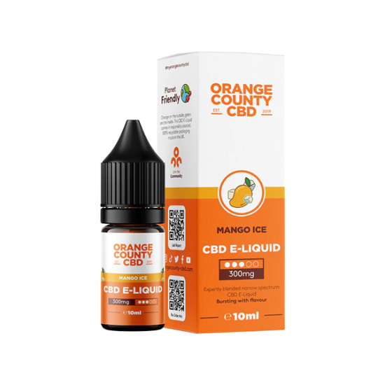 Orange County CBD 300mg Broad Spectrum CBD E-liquid 10ml (50VG/50PG) - Flavour: Mango Ice