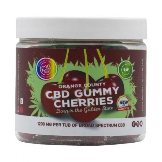 Orange County CBD 1200mg Gummies - Small Pack - Variety: Gummy Cherries