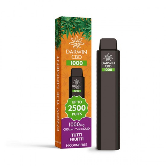 Darwin CBD 1000 Disposable Vape Device 2500 Puffs - Flavour: Tutti Fruitti