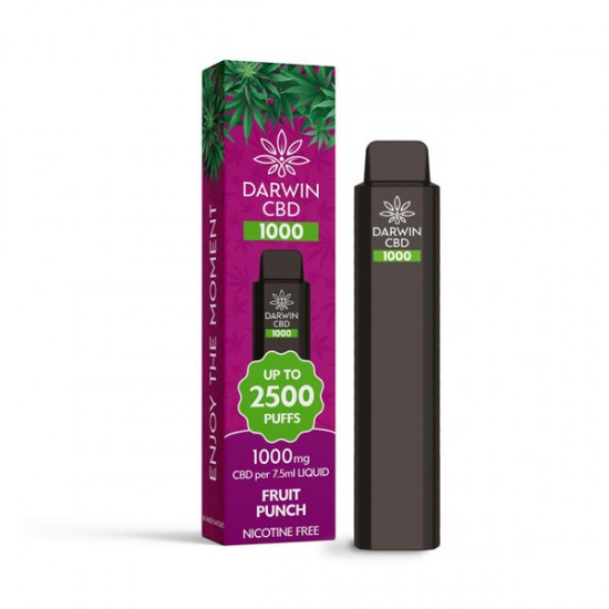 Darwin CBD 1000 Disposable Vape Device 2500 Puffs - Flavour: Fruit Punch