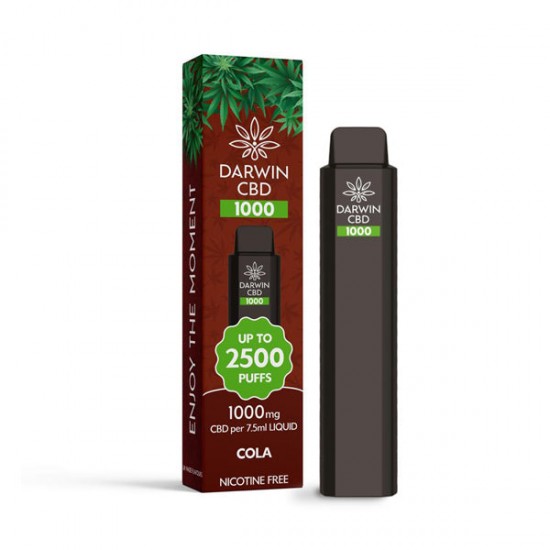 Darwin CBD 1000 Disposable Vape Device 2500 Puffs - Flavour: Cola