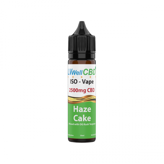 LVWell CBD Iso-Vape 2500mg CBD E-liquid 50ml (50VG/50PG) - Flavour: Haze Cake