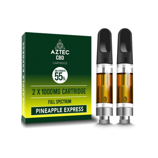 Aztec CBD 2 x 1000mg Cartridge Kit - 1ml - Flavour: Pineapple Express