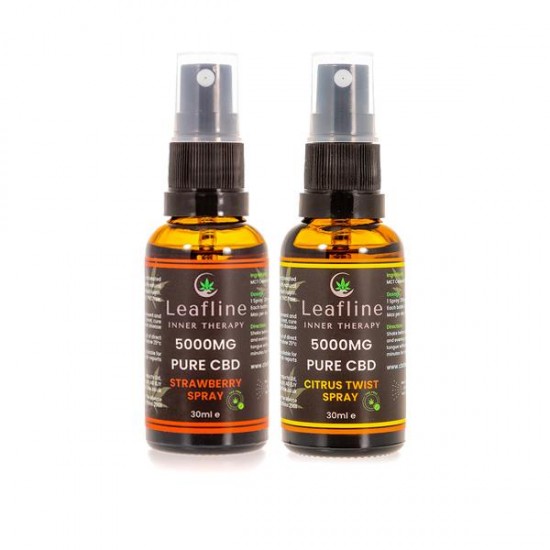 CBD Leafline 5000mg CBD MCT Oil Spray - 30ml - Flavour: Strawberry