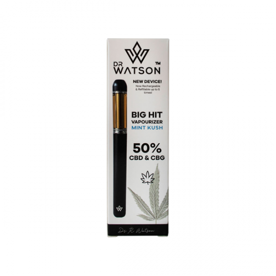 Dr Watson Big Hit 500mg Full Spectrum CBD & CBG Vapourizer Pen - Flavour: Mint Kush