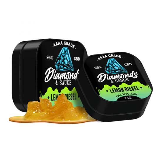 Diamonds & Sauce 95% Full Spectrum CBD Distillate - 1.5g - Terpene Strains: Lemon Diesel