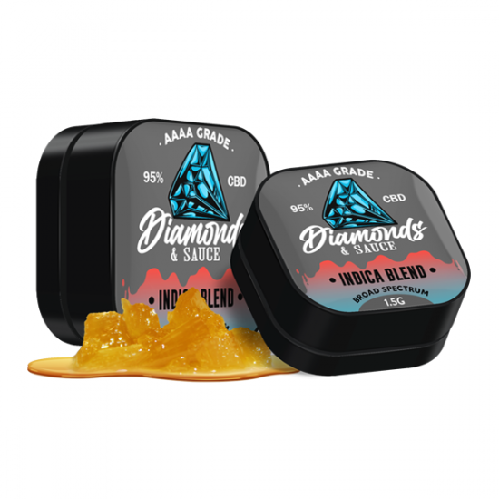 Diamonds & Sauce 95% Broad Spectrum CBD Distillate - 1.5g - Terpene Strains: Indica Blend