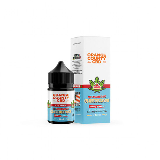 Orange County CBD Cali Range 2500mg CBD 50ml E-liquid (60VG/40PG) - Flavour: Strawberry Cheesecake