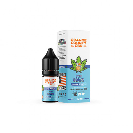 Orange County CBD Cali Range 300mg CBD 10ml E-liquid (60VG/40PG) - Flavour: Star Dawg