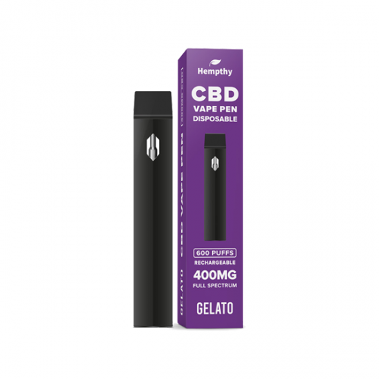 Hempthy 400mg CBD Disposable Vape Pen 600 Puffs - Flavour: Gelato