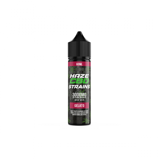 Haze CBD Strains 3000mg CBD E-Liquid 50ml Shortfill 0mg (50VG/50PG) - Flavour: Gelato