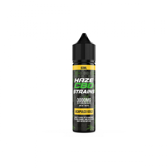 Haze CBD Strains 3000mg CBD E-Liquid 50ml Shortfill 0mg (50VG/50PG) - Flavour: Acapulco Gold