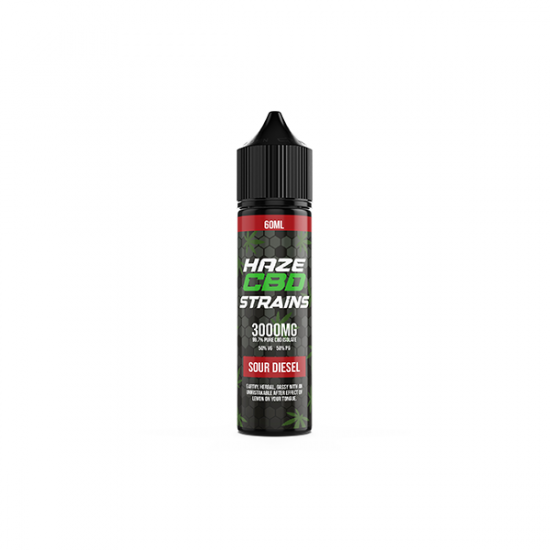 Haze CBD Strains 3000mg CBD E-Liquid 50ml Shortfill 0mg (50VG/50PG) - Flavour: Sour Diesel
