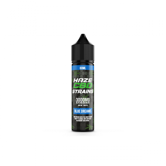 Haze CBD Strains 3000mg CBD E-Liquid 50ml Shortfill 0mg (50VG/50PG) - Flavour: Blue Dreams