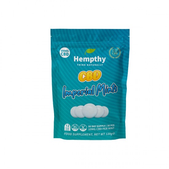 Hempthy 300mg CBD Gummies 30 Ct Pouch - Flavour: Imperial Mints
