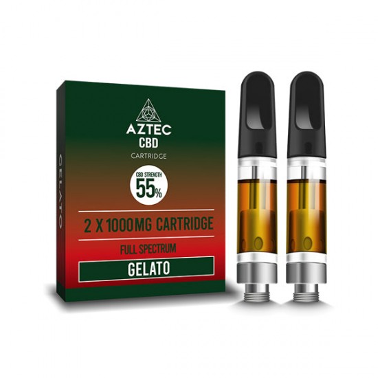 Aztec CBD 2 x 1000mg Cartridge Kit - 1ml - Flavour: Gelato