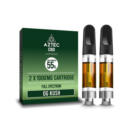 Aztec CBD 2 x 1000mg Cartridge Kit - 1ml - Flavour: O.G. Kush