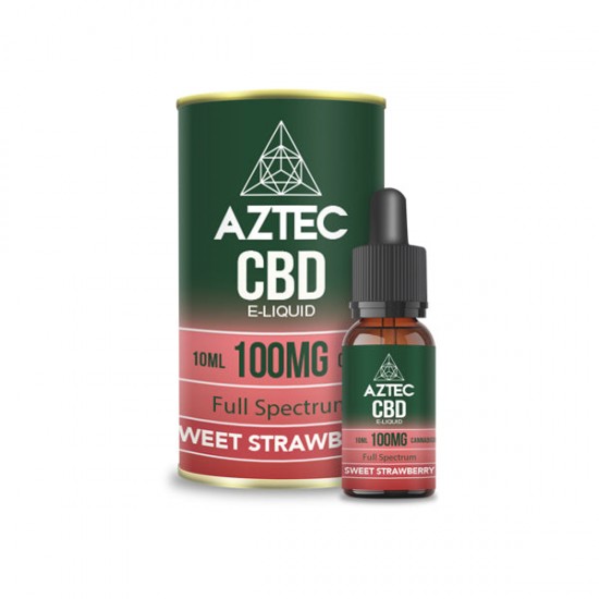 Aztec CBD 100mg CBD Vaping Liquid 10ml (50PG/50VG) - Flavour: Sweet Strawberry