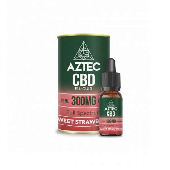 Aztec CBD 300mg CBD Vaping Liquid 10ml (50PG/50VG) - Flavour: Sweet Strawberry