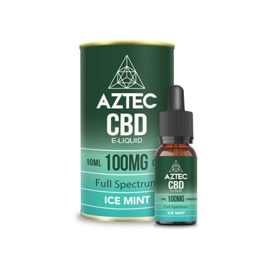 Aztec CBD 100mg CBD Vaping Liquid 10ml (50PG/50VG) - Flavour: Ice Mint