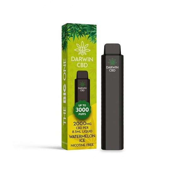 Darwin The Big One 2000mg CBD Disposable Vape Device 3000 Puffs - Flavour: Watermelon Ice