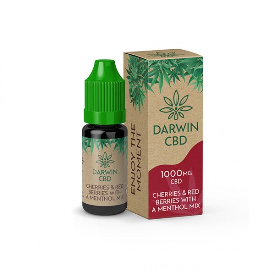 Darwin 1000mg CBD Isolate E-Liquid 10ml - Flavour: Cherries Red Berries & Menthol Mix