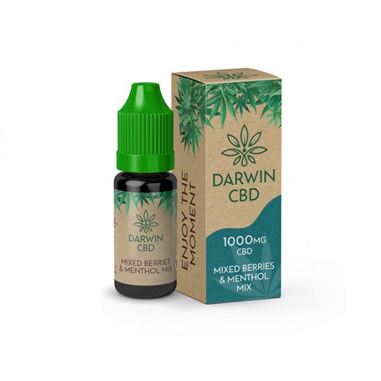 Darwin 1000mg CBD Isolate E-Liquid 10ml - Flavour: Mixed Berries & Menthol Mix