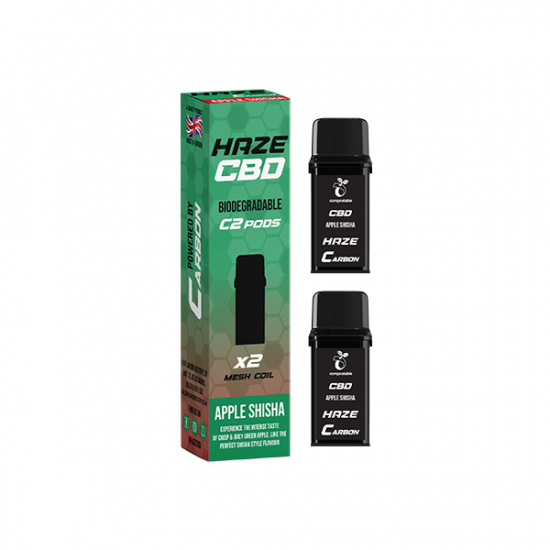 500mg Haze CBD C2 Pods - 800 puffs - Flavour: Apple Shisha