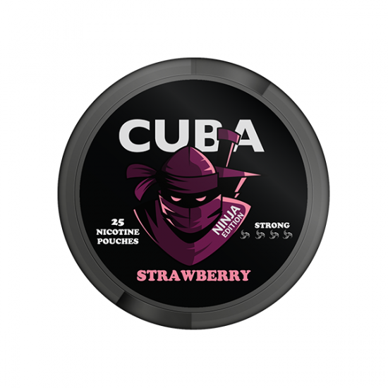 30mg CUBA Ninja Nicotine Pouches - 25 Pouches - Flavour: Strawberry