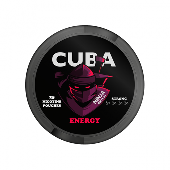 30mg CUBA Ninja Nicotine Pouches - 25 Pouches - Flavour: Energy