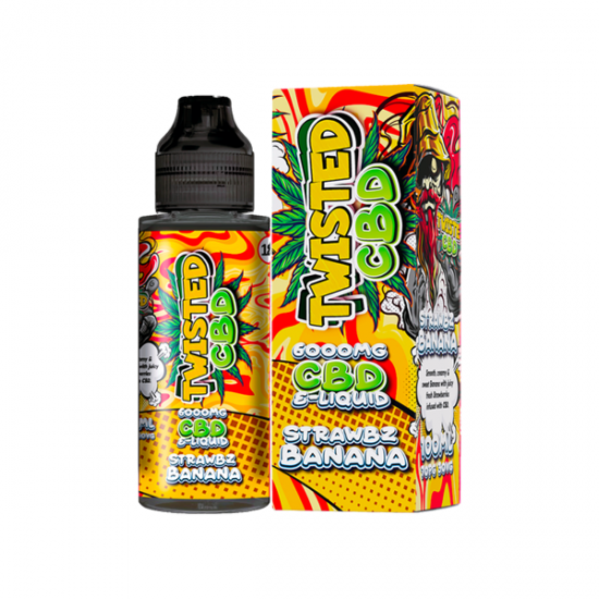 Twisted CBD 6000mg CBD E-liquid 100ml (50VG/50PG) - Flavour: Strawbz & Banana