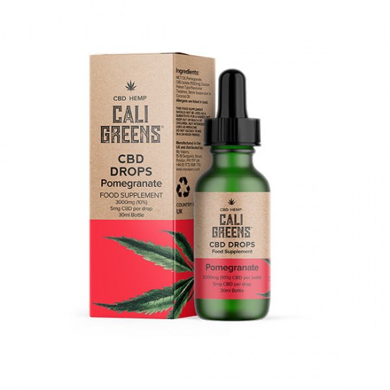 Cali Greens 3000mg CBD Oral Drops - 30ml - Flavour: Pomegranate
