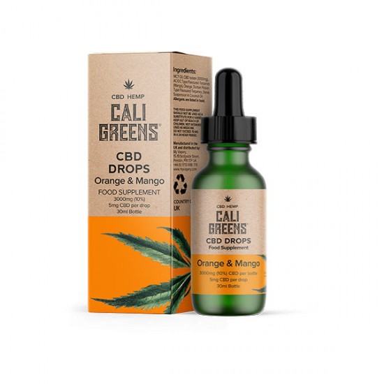Cali Greens 3000mg CBD Oral Drops - 30ml - Flavour: Orange & Mango