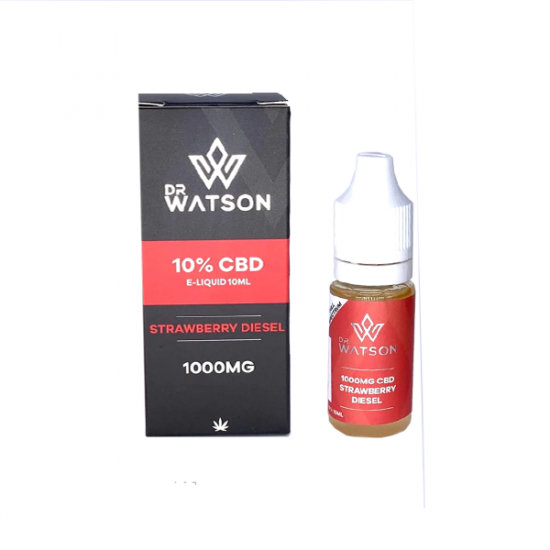 Dr Watson 1000mg Full Spectrum CBD E-liquid 10ml (BUY 1 GET 1 FREE) - Flavour: Strawberry Diesel