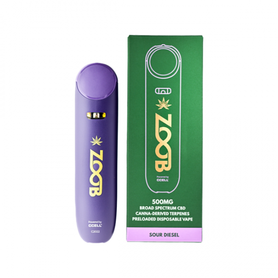 Zoob 500mg Broad Spectrum CBD Vape Pen - Flavour: Sour Diesel