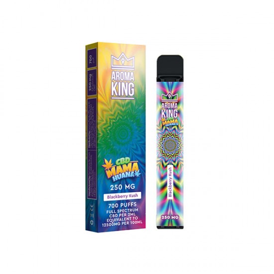 Aroma King Mama Huana 250mg CBD Disposable Vape Device 700 Puffs - Flavour: Blackberry Kush