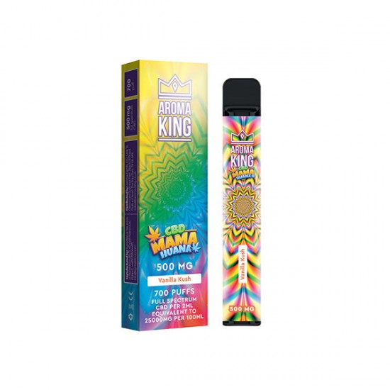 Aroma King Mama Huana 500mg CBD Disposable Vape Device 700 Puffs - Flavour: Vanilla Kush