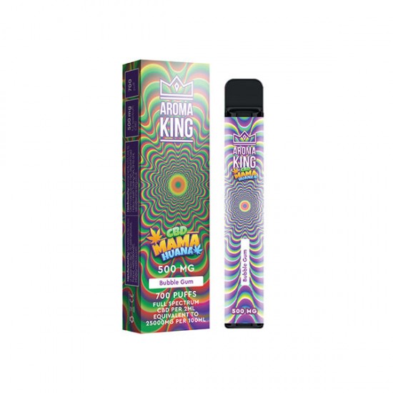 Aroma King Mama Huana 500mg CBD Disposable Vape Device 700 Puffs - Flavour: Bubblegum