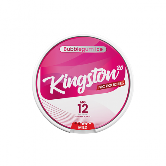 12mg Kingston Nicotine Pouches - 20 Pouches - Flavour: Bubblegum Ice