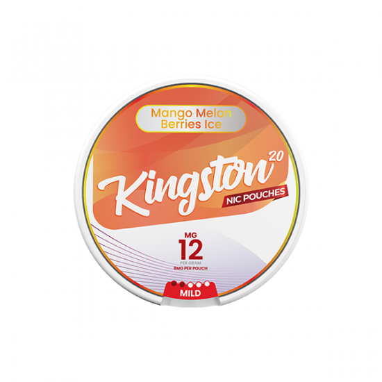 12mg Kingston Nicotine Pouches - 20 Pouches - Flavour: Mango Melon Berries Ice